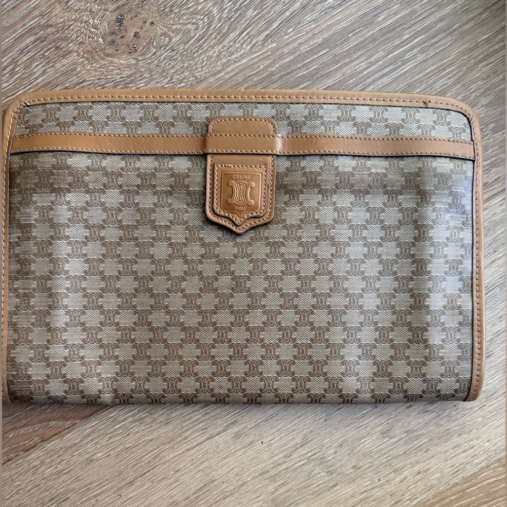 🛒Celine GUC Tan and Brown clutch Bag with COA